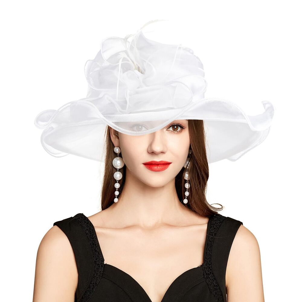 6374 2026 Derby Hats Girls , Organza Church Tea Party Wedding Fascinator